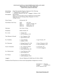 Demikian proposal penglepasan siswa kelas ix smp it al azhar lebaksiu tahun pelajaran 2014/2015 ini kami ajukan untuk dijadikan acuan dan untuk disetujui, atas dukungan dan kerjasama bapak/ibu kami sampaikan terimakasih. Susunan Panitia Acara Perpisahan Kelas Ix Dan Xii