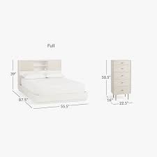Storage in the headboard saves space and makes it easier to access boxes or drawers under the bed; West Elm X Pbt Modernist Headboard Storage Bed Jewelry Dresser Set Teen Storage Beds Pottery Barn Teen