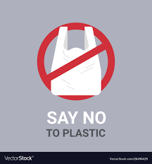 Say No To Plastic Bag Poster Pollution Recycling Vector Image