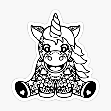 Download Unicorn Zentangle Mandala Stickers Redbubble