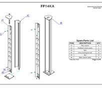 FP14KA 4 Post Lift Parts Breakdown | NA Auto Equipment