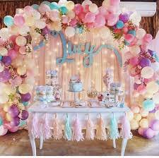 Balloon Balloon Arch 1st Birthday Decoration Ideas For Boy Balloon Arch Pastels Birthday Decorations Birthday Parties Girls Birthday Party