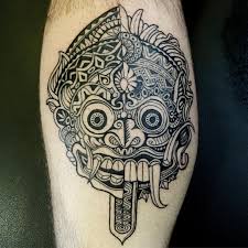 Cap bagong tatu studio signature is indonesian motifs. Barong Mask Rangda Split By Tuu Saigon Ink In Hcmc Vietnam Balinese Tattoo Barong Tattoos