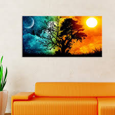 Import, save, and upload images. Night And Day Fantasy Scenery Canvas Painting Wallmantra