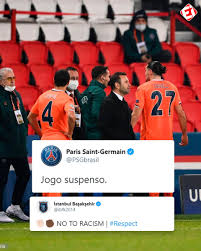 O jogo do psg hoje será transmitido ao vivo, e você assiste logo após clicar no player. Tnt Sports Brasil On Twitter A Partida Entre Psg E Istanbul Foi Paralisada Por Ofensas Racistas Proferidas Pelo Quarto Arbitro A Jogadores E Comissao Tecnica Do Istanbul Basaksehir As Equipes Se Manifestaram