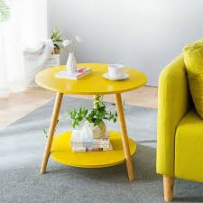Shop an eclectic collection of designer coffee tables for sale to find the right shape and finish for that perfect living room look. Yellow 2 Tier Sofa Coffee Side Table End Table Round Storage Shelf Living Room For Sale Online Ebay