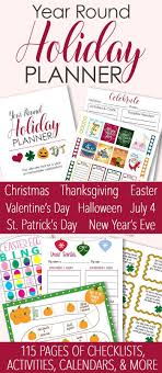 Printable Holiday Planner For A Year Of Family Celebrations Holiday Planner Valentines Day Activities Easter Activities