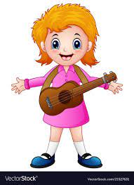 Cartoon Girl With A Guitar Vector Image On Vectorstock Girl Cartoon Cartoon Kids Around The World