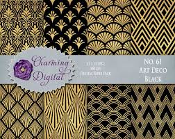 Black And Gold Art Deco Art Deco Digital Paper Black And Gold Patterns Geometric Art Deco Printable Scrapbook Paper Digital Instant Download Commercial Use Uzory Ornamenty