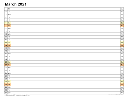 There are variety of styles such as landscape, portrait, weeks start on free march 2021 calendar templates in word, pdf formats. March 2021 Calendar Templates For Word Excel And Pdf