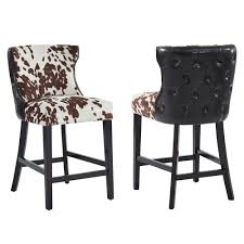 Check out our cowhide counterstool selection for the very best in unique or custom, handmade pieces from our shops. Set Of 2 Brown And White Contemporary Cowhide Counter Stools 40 Walmart Com Walmart Com
