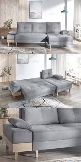 Joli Canape D Angle Convertible Gris Style Scandinave Pan De Mur En Lattes De Bois Tableau Geometrique Canape Angle Canape Angle Convertible Canape Angle Gris