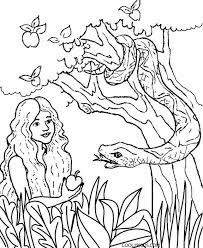 Adam and eve apple serpent woodcut vector. Printable Adam And Eve Coloring Pages For Kids