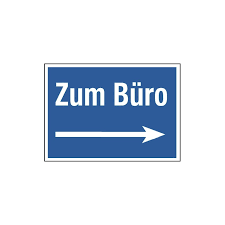 Des weiteren ist es möglich, individuelle aufkleber zu drucken, um exakt auf die bei ihnen vorhandene gefahrenquelle hinzuweisen. Hinweisschild Zum Buro Pfeil Rechts