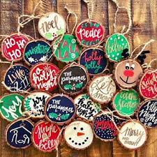 Diy Ginnyps 2 3 Hand Painted Wood Slice Christmas Ornaments Christmas Ornaments Christmas Crafts Diy Christmas Ornaments
