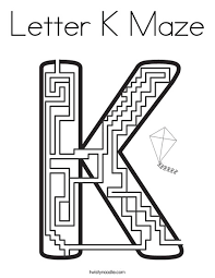 1) if you have javascript enabled you can click the print link in the top half of the page and it will automatically print the coloring page only and ignore the advertising and navigation at the top of the page. Letter K Maze Coloring Page Twisty Noodle