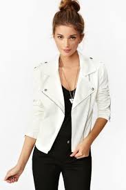 Http Www Nastygal Com Clothes Whiteout Moto Jacket White Leather Jacket Outfit Fashion White Leather Jacket