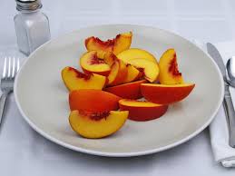 Other peach benefits include recommendations for rheumatoid sufferers and lowering blood pressure. Calories In 1 5 Cup Slices Of Peaches Yellow Raw