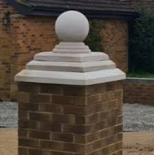 Cast stone pier caps for gate piers, balustrading piers and garden walls. 3 Brick Pier Caps Pillar Caps Gate Post Copings With Finial Ebay