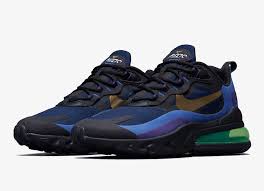 Nike Air Max 270 React Black And Blue This Nike Air Max 270 React Comes With A Heavy Metal Theme Nike Air Max Nike Popular Sneakers