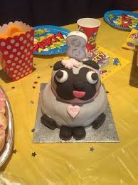 Jake and neverland pirates cake toppers. A Pug Birthday Cake From Asda Pug Birthday Cake Kids Party Snacks Paw Patrol Cupcakes