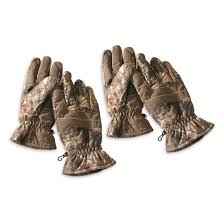 Hot Shot Mens Camo Hunting Gloves Waterproof 2 Pack