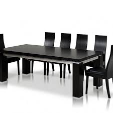 Awesome Black Color Dining Table Interior Design Featuring Black Varnished Wooden Dining Dining Room Furniture Modern Modern Dining Room Set Modern Dining Room