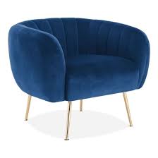 Effie Armchair Velvet Upholstered Royal Blue Vintage Lounge Chair Upholstered Occasional Chairs Comfy Chairs