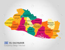 Detailed Map Of El Salvador Vector Illustration Download Graphics Vectors Detailed Map Vector Illustration Colorful Map