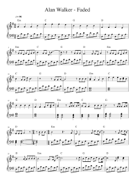 Print And Download In Pdf Or Midi Alan Walker Faded Free Sheet Music For Piano Made By Bruno Morsch Alan Walker Piano Sheet Music Free Sheet Music