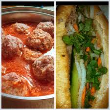 I Ate Banh Mi Xiu Mai Vietnamese Meatball Sandwich Made By Mother Food Recipes Food Pork Dishes Vietnamese Meatballs