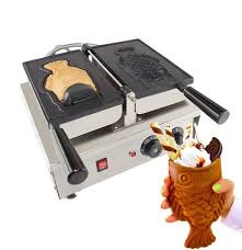 Aldkitchen Taiyaki Maker Fish Ice Cream Cone Maker Cast Iron Taiyaki Pan 1 Big Open Mouth Fish Waffle Commercial Ice Cream Maker Waffle Cone Maker Waffles