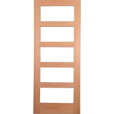 Krosswood Doors 36 In X 80 In Contemporary Hemlock 5 Lite Clear Glass Unfinished Wood Front Door Slab Hm 451 30 68 134 Wood Front Doors Exterior Doors Prehung Exterior Door