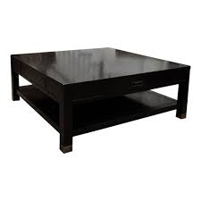 Walnut large square wood coffee table with lift top. Kravet Black Square Bi Level Coffee Table With Two Storage Drawers Chairish
