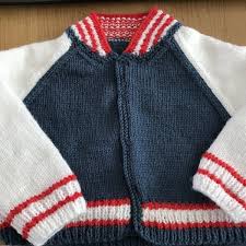 kids baseball jacket in debbie bliss baby cashmerino