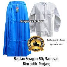 Baju seragam tk nasional baju seragam paud. Seragam Sekolah Madrasah Biru Putih Panjang Perempuan Satu Stel Seragam Anak Sd Shopee Indonesia