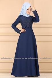 Modaselvim Elbise Gupuru Tasli Elbise 620l263 Indigo Dresses Fashion Hijab