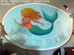 Hand Painted Custom Huge 6 Foot Sign For Local Business Mermaid Room Swimming Mermaid By Artist Debbie Criswe Mermaid Painting Mermaid Sign Mermaid Home Decor