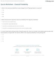 Two dice are thrown simultaneously. Quiz Worksheet Classical Probability Study Com