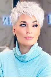 Modern and sexy, very short styles can be effortless and simple to wear. Lady With White Short Hair Short Hair Styles Short Hair Styles Pixie Thick Hair Styles