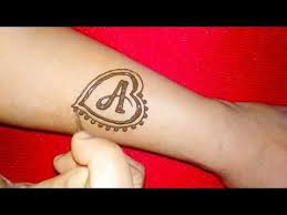 A Letter Henna Tattoo Design With Heart Shape Youtube Henna Tattoo Designs Alphabet Tattoo Designs Tattoo Lettering