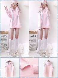 Pink Kawaii Fancy Shoulder Hoodie Kawaii Clothes Korean Girl Fashion Pastel Pink Outfit