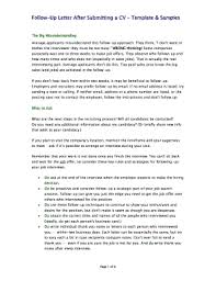 How to send your cover letter. Fillable Online Sample Follow Up Letter After Submitting A Resume Fax Email Print Pdffiller