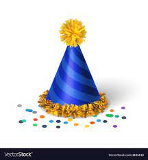 Blue Birthday Hat With Spirals Royalty Free Vector Image