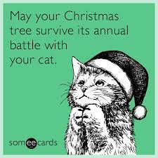 May Your Christmas Tree Survive Its Annual Battle With Your Cat Cat Christmas Tree Christmas Cats Christmas Memes