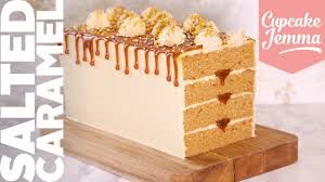 Epic Salted Caramel Rectangular Loaf Cake Recipe How To Cupcake Jemma Youtube Cupcake Jemma Salted Caramel Cake Caramel Cake