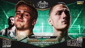 THIS THURSDAY 10/9/25: Fancy Ryan Clancy faces Brett Ryan Gosselin in an I  Quit Match at Wrestling Open! Tickets are just $10 at the door at Electric  Haze in Worcester, MA every