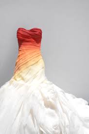 Red Orange Yellow Wedding Dress Dress On Fire Alternative Bridal Painted Wedding Gown Ombre Dye Wedding Dress Ombre Wedding Dress Orange Dress Wedding