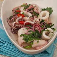 Steamed Squid Thai Style Squid Recipes Cooking Seafood Asian Recipes