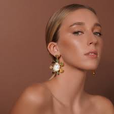 Abstract Earrings With Gemstones